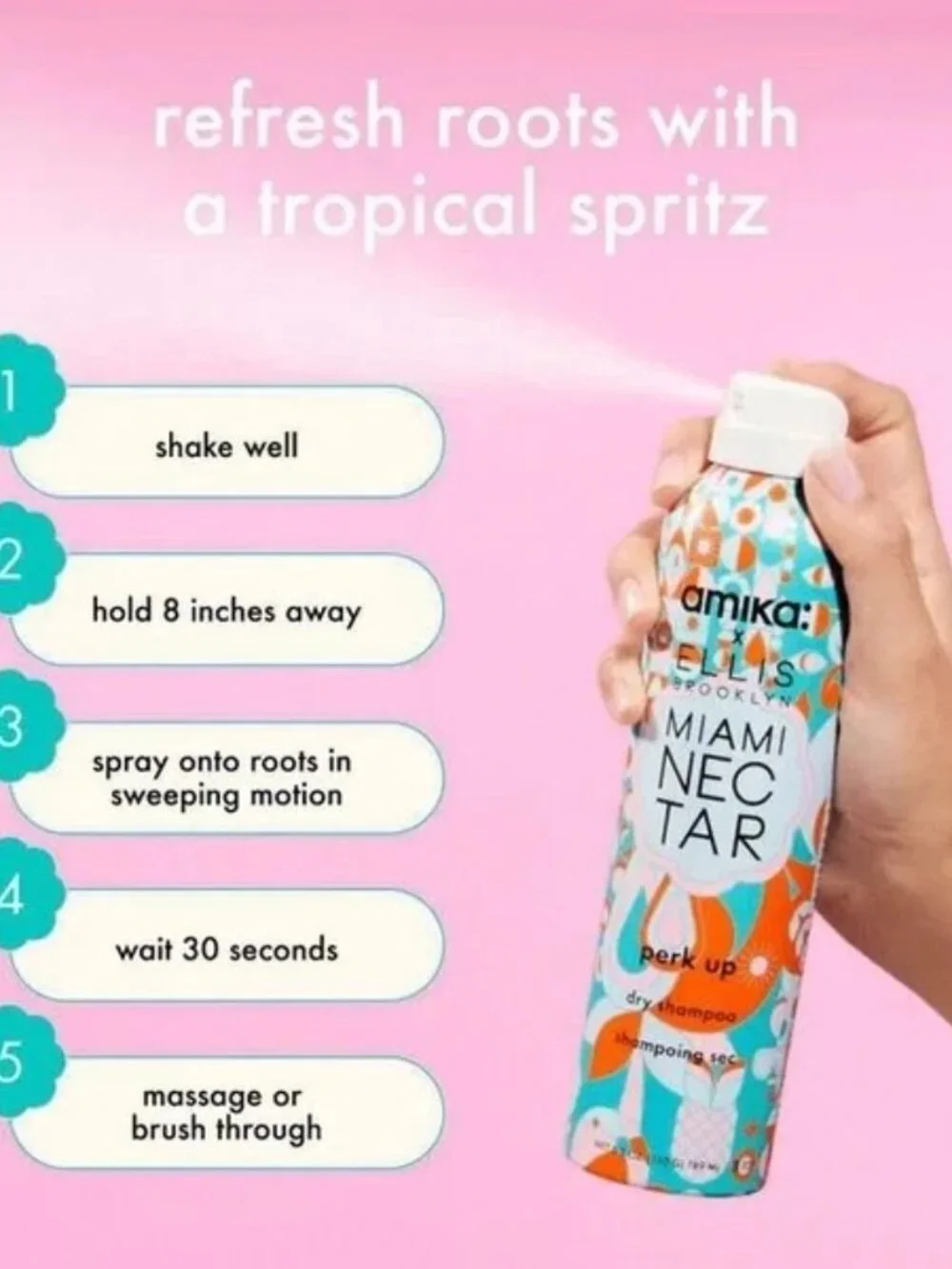 Amika x Ellis Brookyln Miami Nectar Perk Up Dry Shampoo 5.3 fl.oz, Pack Of 3